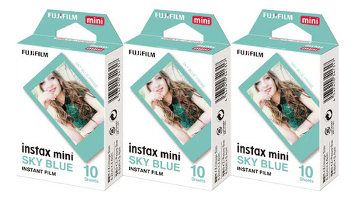 Combo De Filmes Fujifilm Instax Mini Sky Blue 30 Fotos