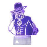 Luz Nocturna Led Portgas D Ace De Anime One Piece 3d Illusio