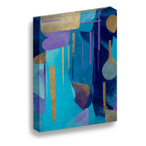 Cuadro Lienzo Canvas Oleo Color Manchas Azul Cuarto 60*80cm