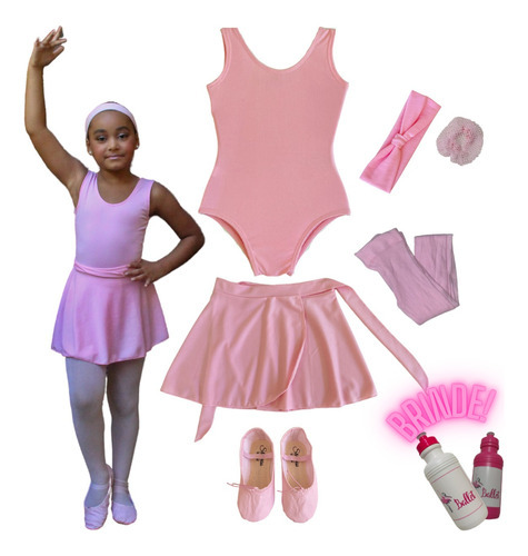 Kit Roupa De Ballet Infantil 6 Itens Uniforme Bailarina  