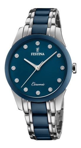 Reloj Festina Dama F20499.2 Swarovski Azul Acero Cerámica