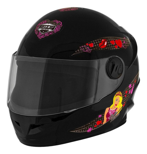 Capacete Infantil Rosa Menina Princesa 5 6 7 8 9 10 Anos