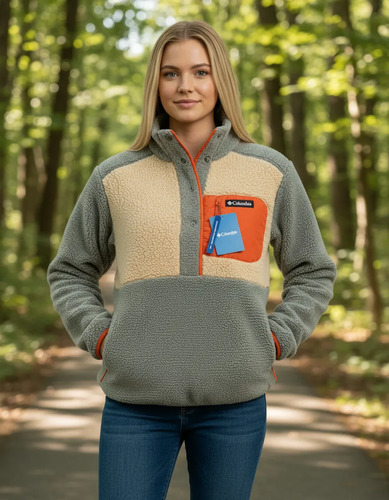 Columbia Sudadera Polar Sherpa Pullover Mujer Original
