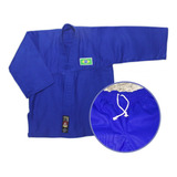 Kimono Azul Infantil Judo Reforçado Treino Faixa Brinde Dojo