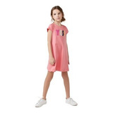 Vestido Curto Infantil Evasê Com Estampa