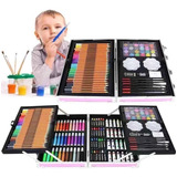 Kit De Dibujo Para Niños, 145 Piezas En Maleta De Aluminio,