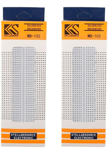 2 Piezas Protoboard 830 Puntos Proto Tablilla Pruebas Mb-102