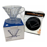  V60 Dripper Filtrado Cafe 1 - 4 Tazas + Paca 100 Filtros 