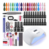 Kit De Esmalte De Uñas De Gel Con Lámpara De Uñas De 120 W,