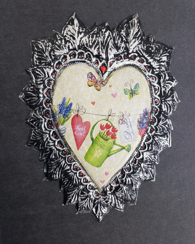 Corazón Mexicano Aluminio Hecho A Mano, Artesanía Decoración