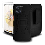 Funda Protector P/ Moto G73 5g, Uso Rudo Clip C/ Mica