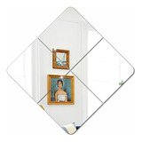 Espelho Decorativo Quadros Geométricos Sala - 68x68cm