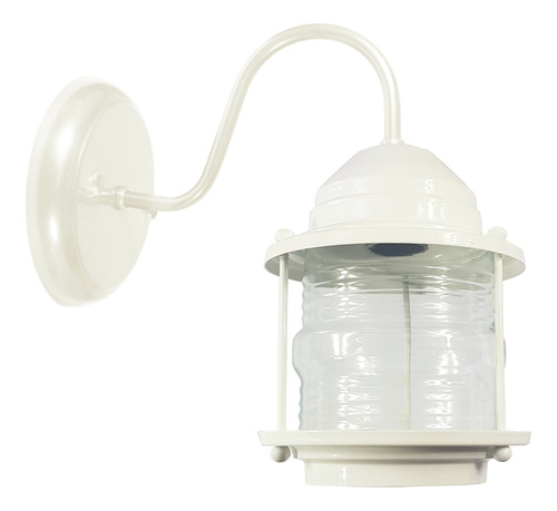 Luminária Arandela Lampião Colonial De Parede Branca Vintage