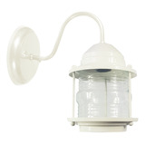 Luminária Arandela Lampião Colonial De Parede Branca Vintage