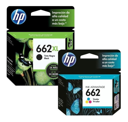 Cartucho Hp 662xl Negro + 662 Color 1015 1515 1516 2515 2516