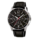 Casio Enticer Reloj Para Hombre Con Correa De Cuero Y Esfera