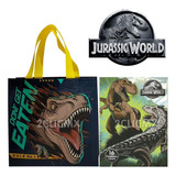 10 Bolsas Dulceros + 10 Libros Colorear Jurassic World Dino