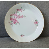 Plato De Porcelana Tsuji Con Flores Rosas