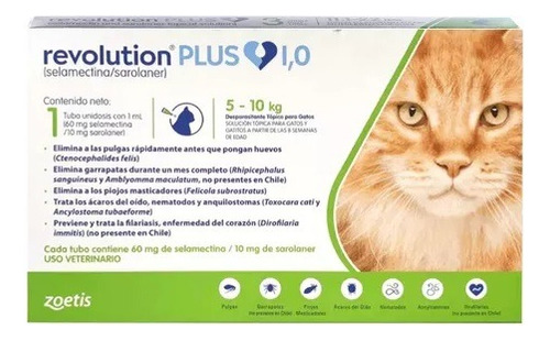 Revolution Plus 5-10 Kg Antiparasitario Gato | Mundozoo