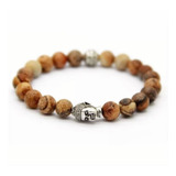 Brazalete Pulsera Buda Piedra Fosil Equilibrio Unisex