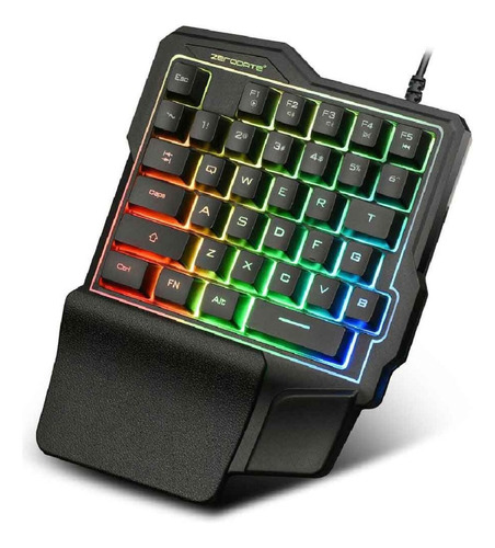 Teclado Gamer Una Mano Para Shooter Iluminado