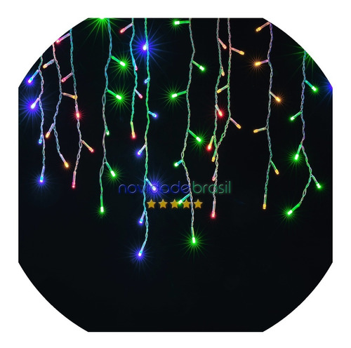 Cascata 400 Leds Colorida 10m Natal 8 Funções 110v Ou 220v