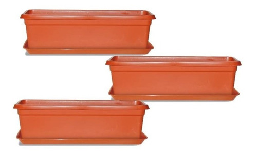 Maceta Terracota Rectangular Mediana C/posa X 3u Colombraro