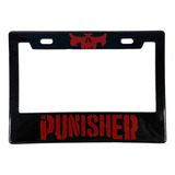 Marco Portaplaca Plastico Moto Punisher Rojo Placa Grande