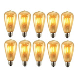 Pack 10 Ampolletas Filamento Led Edison 4w Retro Vintage St-64 Luz Cálida 2700k