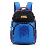 Mochila Escolar Notebook Sonic The Hedgehog Azul