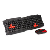 Kit De Teclado Y Mouse Gamer Noga Nkb-300 Español España De Color Negro Y Rojo