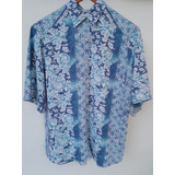 Camisa Fibrana Manga Corta Estampada Vintage