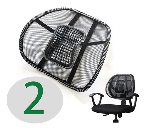 Pack 2 Repaldo Auto Silla Oficina Postura Respaldo Lumbar