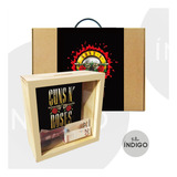 Alcancia Mdf Guns And Roses+ Empaque Personalizado Artesanal