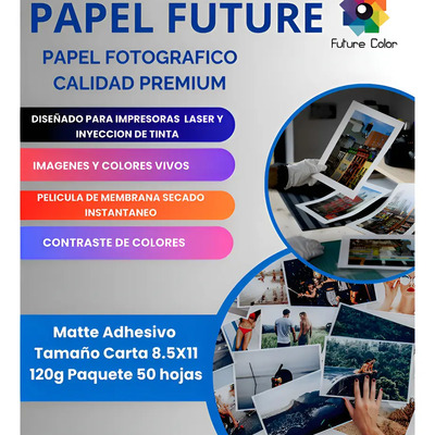 Papel Fotográfico Foto Mate Adhesivo Carta 120g 500h Matte Blanco | MercadoLibre