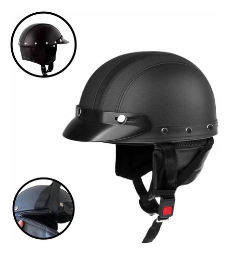 Capacete Coquinho Couro Pro Tork Scooter Moto Elétrica Bike 