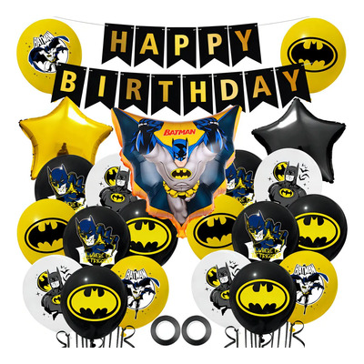 Kit Globos De Cumpleaños Decoración Batman Fiesta Infantil