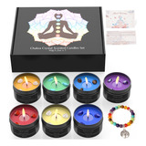 7 Velas De Chakras De Cristal Con Piedras Curativas De Crist