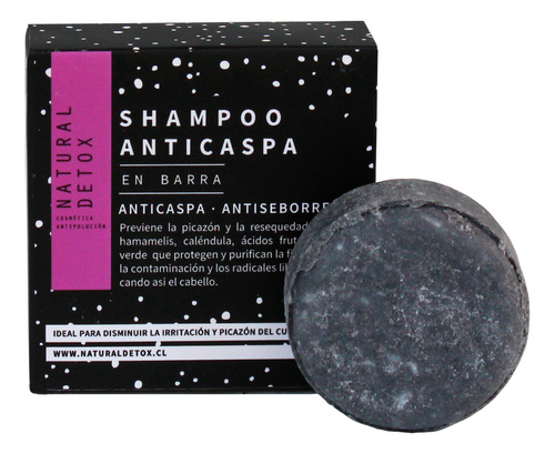 Shampoo Anticaspa En Barra 70 G  Natural Detox