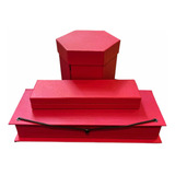 Set De Cajas Para Oficina Rojo