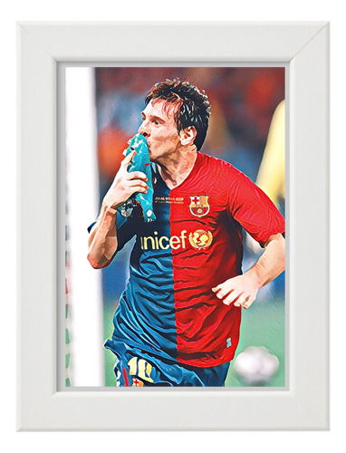 Cuadro Decorativo Portaretrato Lionel Messi Fc Barcelona 7x5