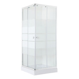 Shower Door Con Receptaculo 80x80 Line White / Dechaus