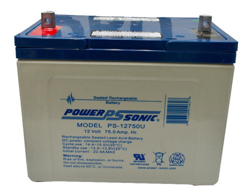  Batería Ps12750 12 Volts 75 Ah  Power Sonic Recargable 