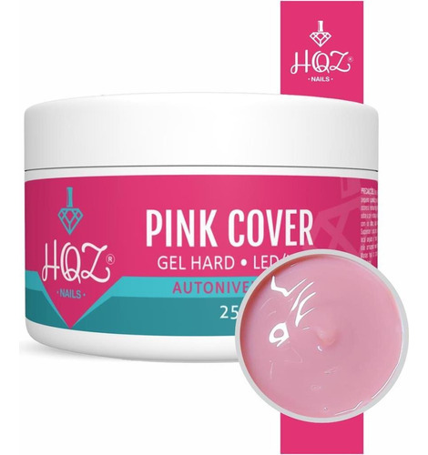 Hqz Gel Hard 25g Pink Cover Nude Crystal Manicure Unhas Nail Cor Pink Cover Hqz 25g