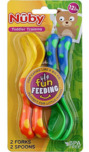 Nuby Diversión Alimentación Cucharas Y Tenedores 2-pack - Am