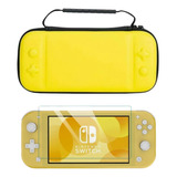 Estuche Rigido Amarillo Nintendo Switch Lite+vidrio Templado