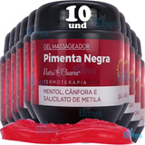 10 Gel Massageador Pimenta Negra Natu Charm Mentol Atacado