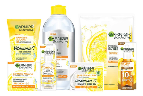 Rutina Total Facial Express Aclara Vitamina C Serum Garnier