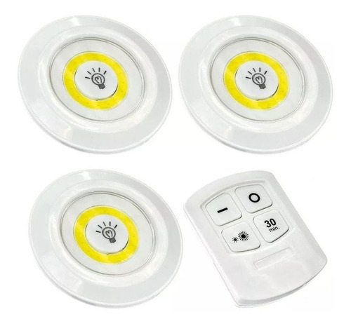 Kit 6 Lâmpadas Spot Led Luminária Controle S/ Fio Remoto Cor Branco Quente 6v