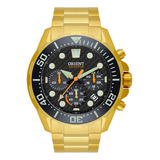 Relógio Orient Masculino Gold Solartech Diver 300m Mgssc057 Cor Da Correia Dourado Cor Do Bisel Preto Cor Do Fundo Preto